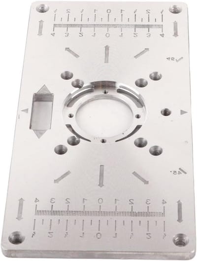 Freesmachine Inzetplaat - Houtbewerking Hulp - Precisie Houtbewerking - Aluminium Constructie - 20x24 cm - Zilver