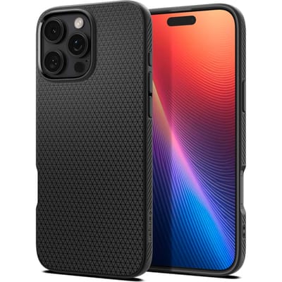 Spigen Liquid Air Hoesje Geschikt voor Apple iPhone 16 Pro - Back Cover Flexibel TPU Zwart