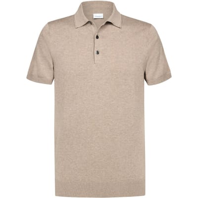 Profuomo Knitted Poloshirt Beige - Maat S - Heren