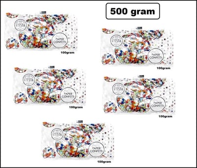 500 gram confetti rond multicolor - papier - Thema feest festival party verjaardag