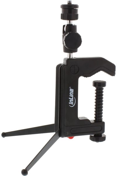 InLine portable mini tripod voor camera's | standaard en klembevestiging