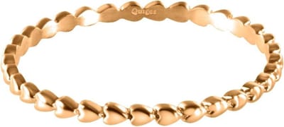 Quiges Stapelring Dames - Vulring Harten - RVS Roségoudkleurig - Maat 19 - Hoogte 2mm
