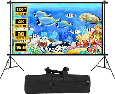 Projectiescherm 120 Inch - Draagbaar Filmscherm - Buiten Film Avond - Met Stabiele Standaard - 264 x 240 cm - Wit