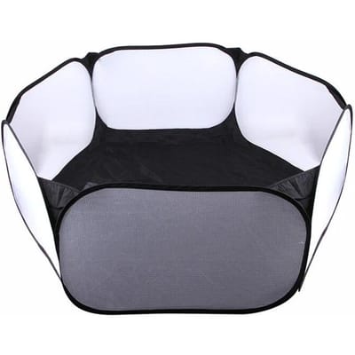 Parc pour animaux de compagnie pliant Portable parc pour petit chien chat jeu aire de jeux clôture Hamster Chinchillas cochons d'inde petite Cage pour animaux noir