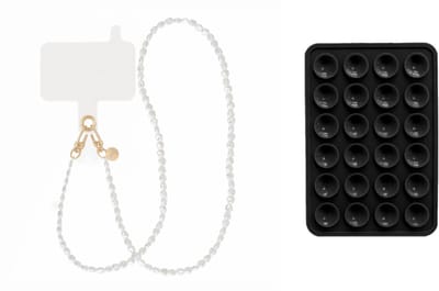 xoxo Wildhearts Telefoonkoord Pearlfection lang + Telefoonsticker Stick On Me Square Zwart – geschikt voor alle telefoonhoesjes