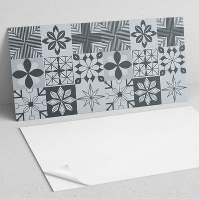 Coloray Wandpanelen Zelfklevend - Geometrische patronen in mozaïek PVC Wandpaneel - 100 cm x 50 cm - Grijs Wandbekleding Zelfklevend - 1 stuk - Mozaïeken Wandpanelen Zelfklevend - Wandpanelen Keuken - Wandpaneel Badkamer