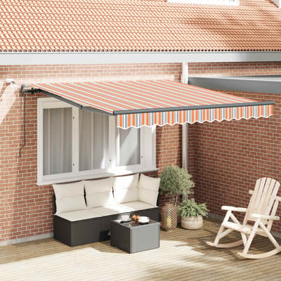 vidaXL - Uitschuifbare - luifel - Meerkleurig - 350 - x - 250 - cm - Polyester