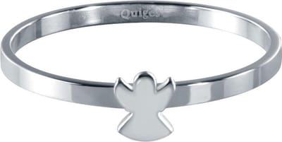 Quiges Stapelring Dames - Vulring Engel - RVS Zilverkleurig - Maat 21 - Hoogte 2mm