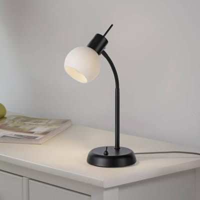 JUST LIGHT. GmbH JUST LIGHT. Loki tafellamp, zwart, ijzer, glas