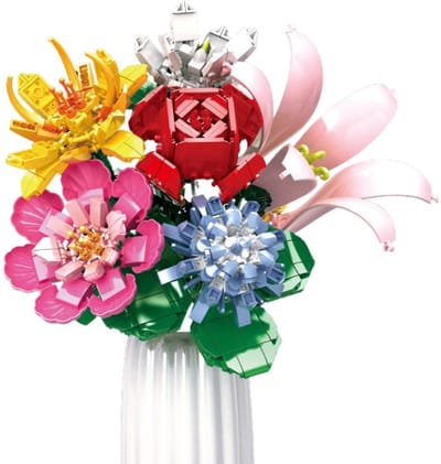 WOMA® Bloemenpakket Speelgoed Set Geschikt Voor LEGO - Bloemen Boeket - Vanaf 6 Jaar - Bouwpakket - STEM Speelgoed - Speelset - Bouwspeelgoed - Inclusief Handleiding - 6 in 1