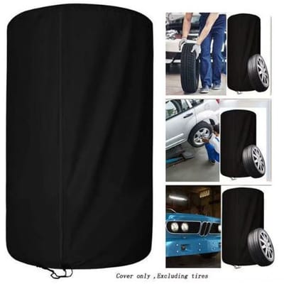 Waterdichte Bandenhoes 73x110 cm – 420D Oxford met PU Coating – UV-bestendig & Stofdicht – Voor Autobanden, Reservewielen & Caravanbanden – Zwart – 1 Stuk