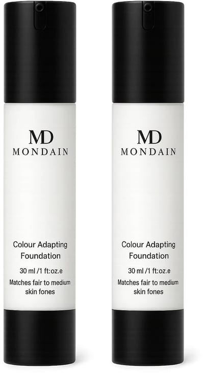 1+1 Gratis Mondain Changing Foundation 2 stuks – Nooit meer verkeerde kleur – Meekleurende foundation – 2x 30ml
