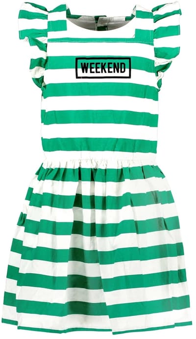 B.Nosy Jurk Weekend Green Stripe maat 158/164