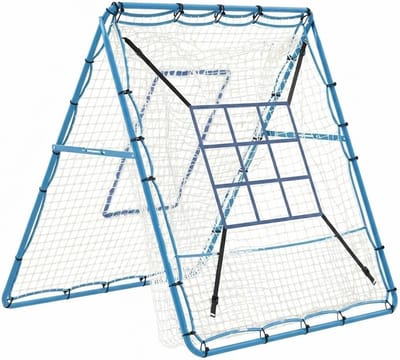 Kids Baseball Pitching Ball Return Net – 2-in-1 Trainingsnet met Strike Zone & Balterugkaatsing – Draagbaar voor Achtertuin – Geschikt voor Honkbal, Softbal & Voetbal