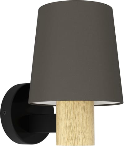 EGLO Edale Wandlamp - E27 - 15 cm - Zwart|Bruin