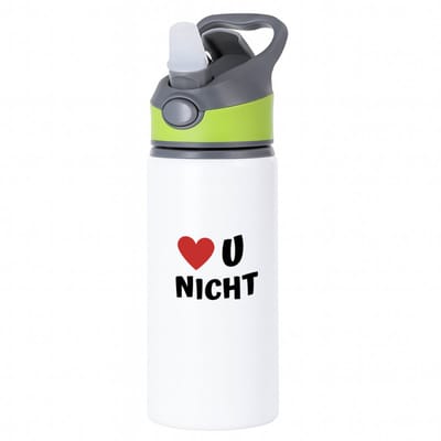 Hacebo® - love u nicht waterfles met rietje groen - Nicht - de liefste nicht - verjaardag - cadeautje voor nicht - nicht artikelen - kado - geschenk - water fles - 650ML