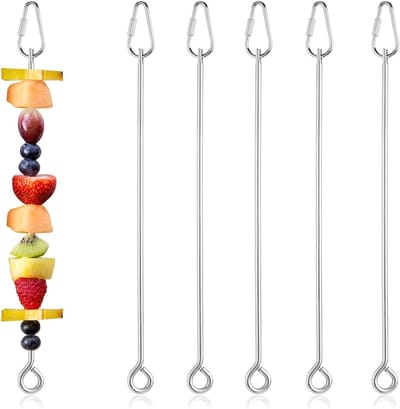 Set van 5 RVS Vogelspiesen voor Fruit en Voederstations - Ideaal voor Papegaaien, Parkieten en Kanaries