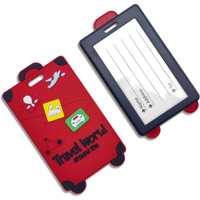 PVC zacht rubberen bagagelabels, anti-verlies labels, instapmachine identificatielabels, reiskoffer labels, -A-DH gray