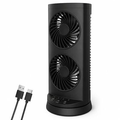 Tafelventilator 30 cm – 110° Oscillatie – 3 Modi – Timer 2/4/8 Uur – Draagbaar – Afstandsbediening – Zwart