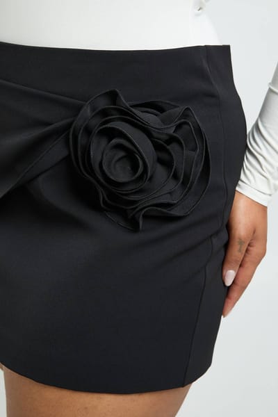 boohoo Dames Plus Corsage Mini Rok | Black | Maat: 16