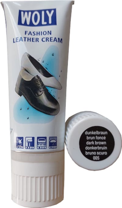 Woly Fashion Leather Cream Tube - Donker Bruin - 75 ml (Schoenpoets - Schoensmeer)