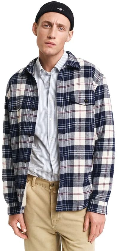 Gant 3250006 Regular Fit Overshirt Blauw L Man