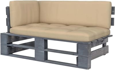 Hoekbank Pallet - Houten Bank Loungebank - Buiten Zitten - Geïmpregneerd Grenenhout - 110 x 65 x 55 cm - Grijs