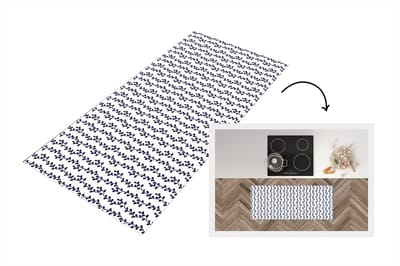 Keukenloper - Loper keuken - Patronen - Zee - Planten - 120x50 cm - Keukenloper vinyl