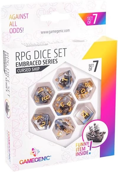 Set van 7 Dice voor Bordspellen en Rollenspellen - Cursief Ontwerp