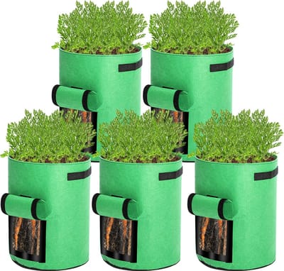 kweekzak - Duurzaam Plantenzakken 7 gallons (set van 5) - 35cm x 30cm - 26.5 Liter - plantzak - herbruikbaar - Growbag Grow Bag voor aardappelen