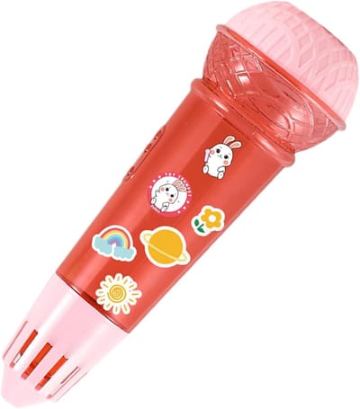 Kindermicrofoon - Speelgoed microfoon - Zingen en praten - Echo effect - 7.8 x 7.8 cm - Roze