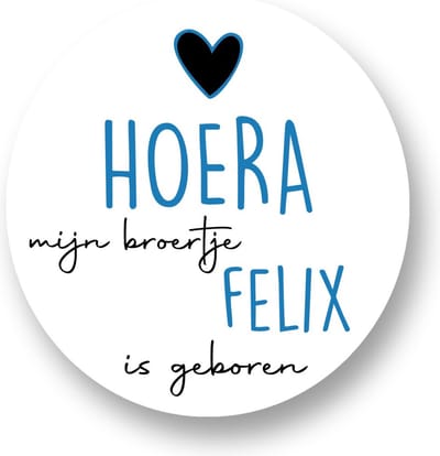 20x Sluitsticker Hoera Een Broertje Naam - Blauw - 40 mm - Geboorte Sticker - Sluitzegel - Sticker Geboortekaart Jongen - Baby nieuws - Trakteren Broer Zus Basisschool Kinderdagverblijf - Glossy - Sluitzegel - Wensetiket