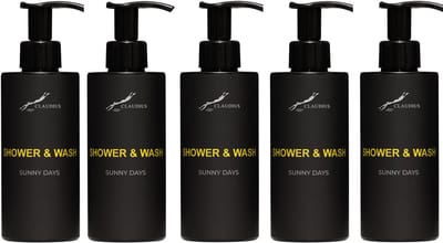 Splashbox Shower & Wash Sunny Days 300 ml – set van 5 stuks - 2-in-1 Douchegel & Shampoo – frisse tropische geur – Unisex - voordeelverpakking