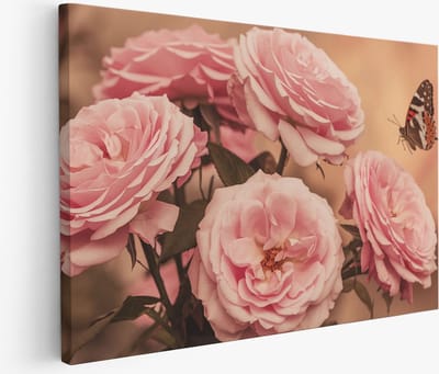 Saammp Muurcirkel Hout - Kleurrijk - Bloemen in vaas - Abstract - Natuur - Ø 90 - Wandcirkel - Wanddecoratie Cirkel - Muurdecoratie Woonkamer - Kantoor Decoratie
