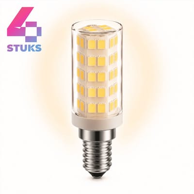 4x Mini Led-lamp E14 - 5W - Koel Wit Licht (4000K) - 465 lm - 30 jaar - Niet Dimbaar - Afzuigkaplamp, Koelkastlamp
