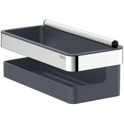 Keuco Collection Moll - Planchet met glaswisser, lengte 24 cm, antraciet/chroom 12759010001