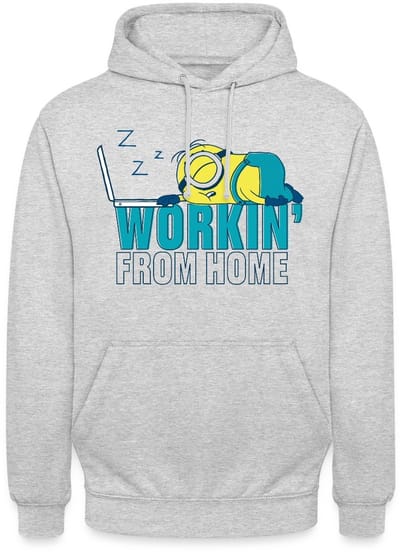 Minions Stuart Working From Home Hoodie Unisex