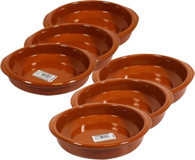 Concorde Set van 6x stuks tapas bakjes - schaaltjes Alicante - met handvatten - Dia 16 en 18 cm - Serveerschalen - Tapasschalen