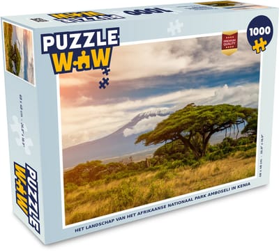 Puzzel Het landschap van het Afrikaanse Nationaal park Amboseli in Kenia - Legpuzzel - Puzzel 1000 stukjes volwassenen