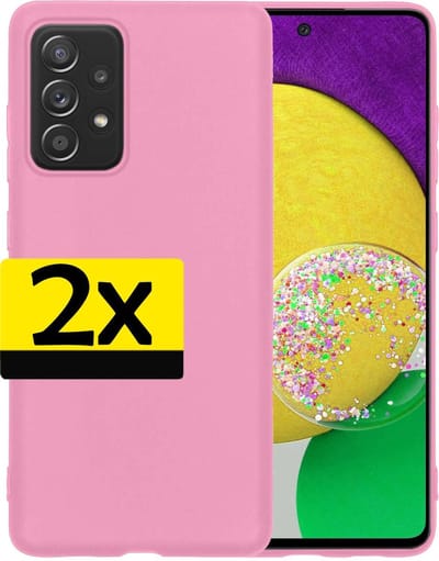 Hoesje - 2 Stuks - Geschikt voor Samsung Galaxy A52s 5G - Sterk & Shockproof - Case Siliconen - Back Cover - Telefoon Hoes - Telefoonhoesjes - Roze