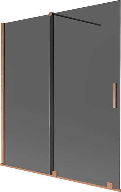 Mexen Velar 2-delige uitschuifbare badwand 150 x 150 , grafiet, geborsteld koper - 896-150-000-41-65