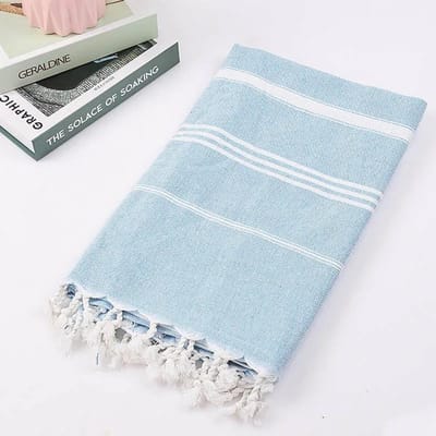 Turkije Strandlaken Turkije Handdoek Oor Kwastje Strandlaken Gestreept Badhanddoek Sneldrogend Geborduurd Op Maat 90X180 white