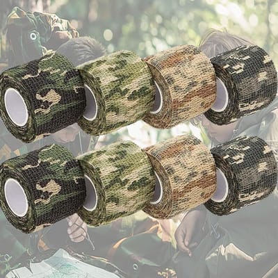 8 Rollen Zelfklevende Camouflage Tape voor Buitenactiviteiten, Militaire Toepassingen en Fotografie - Duurzaam, Waterdicht en Multifunctioneel