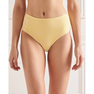 Superdry Hoge Taille Slip Bikinibroekje Geel XS Vrouw