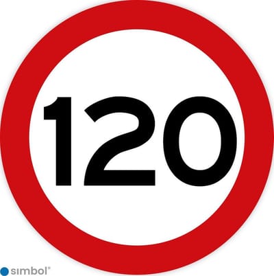 Simbol - Stickers 120 km - Maximaal 120 km/u - Duurzame Kwaliteit - Formaat ø 5 cm.