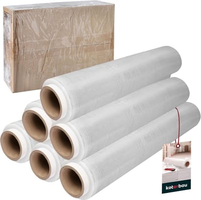 Verpakking Rol - Rekfolie Set - Goederen Zekeren - Duurzaam Elastisch - 6 Rollen 285m - Transparant