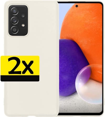 Hoesje - 2 Stuks - Geschikt voor Samsung Galaxy A72 - Sterk & Shockproof - Case Siliconen - Back Cover - Telefoon Hoes - Telefoonhoesjes - Wit