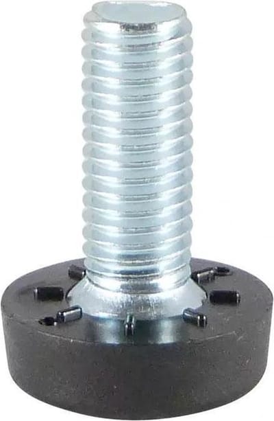 FLE - Stelvoet zwart rond Ø 2 cm en hoogte 0,7 cm van massief kunststof (M6) - 4 stuks