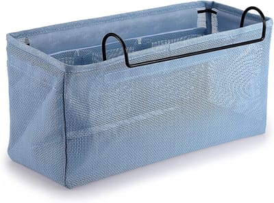 Famanu - Netto Nachtkastje Opknoping Opslag Bed Zakken Manden Slaapzaal Bed Organizer Caddy Multifunctionele Opknoping Opbergtas voor Thuiskantoor, School Dorm Ziekenhuis, Blauw