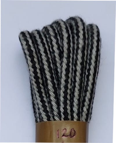 Tana Veter - Zwart/Grijs - Meerkleurig - Rond - Koord Veters - Lengte 120 cm - Dikte 3,5 mm - Bergschoen - Wandelschoen - Schoenveter
